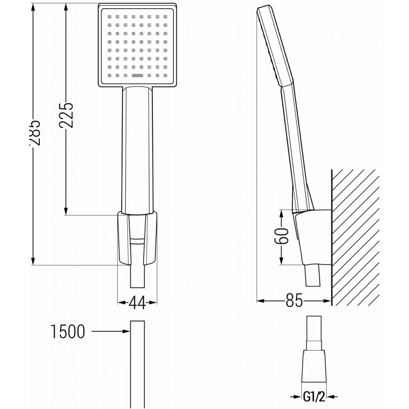 Mexen Cetus R45 Badewannenarmatur mit Duschset, schwarz - 74433R45-70
