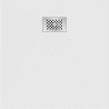Mexen Hugo quadratische Duschwanne SMC 70 x 70 cm, weiß, Inox-Abdeckung - 42107070-X