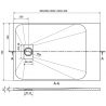 Mexen Hugo rechteckige Duschwanne SMC 90 x 70 cm, weiß, Abdeckung aus Inox - 42107090-X