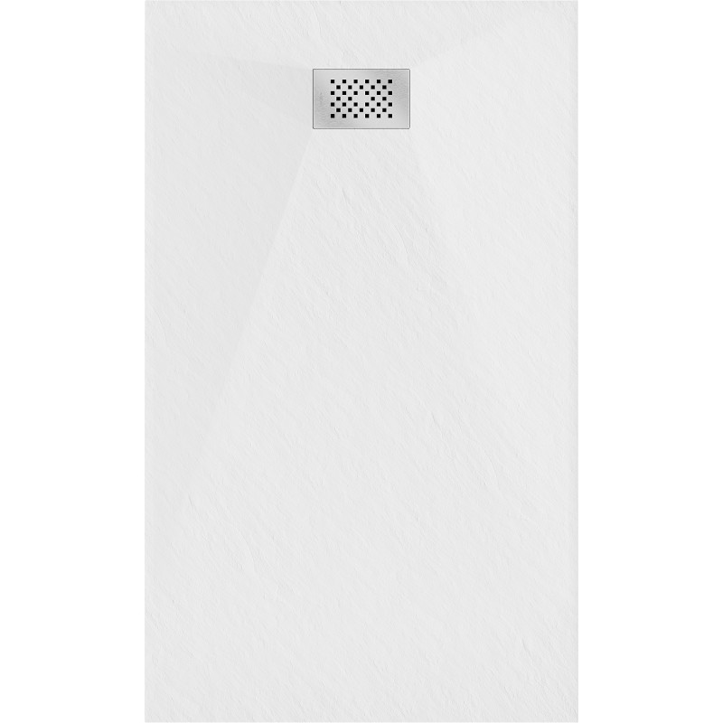 Mexen Hugo Rechteckige SMC-Duschwanne 140 x 70 cm, weiß, Inox-Abdeckung - 42107014-X