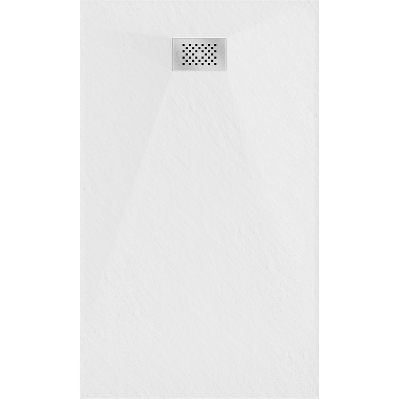 Mexen Hugo rechteckige Duschwanne SMC 150 x 70 cm, weiß, Abdeckung Inox - 42107015-X