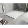 Mexen Hugo rechteckige Duschwanne SMC 140 x 80 cm, weiß, Abdeckung Inox - 42108014-X
