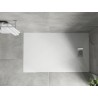 Mexen Hugo rechteckige Duschwanne SMC 140 x 80 cm, weiß, Abdeckung Inox - 42108014-X