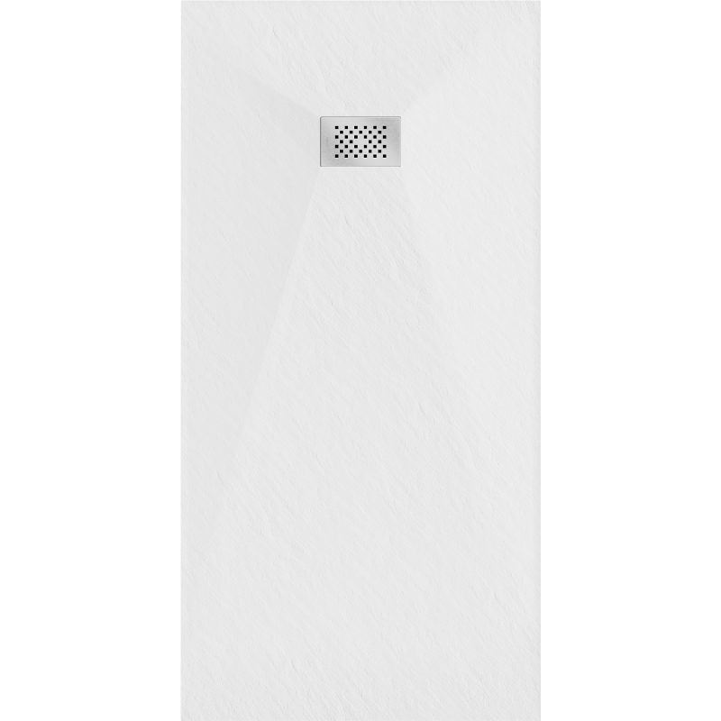 Mexen Hugo rechteckige Duschwanne SMC 170 x 80 cm, weiß, Abdeckung Inox - 42108017-X