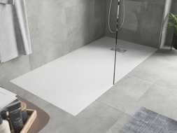 Mexen Hugo rechteckige Duschwanne SMC 170 x 80 cm, weiß, Abdeckung Inox - 42108017-X
