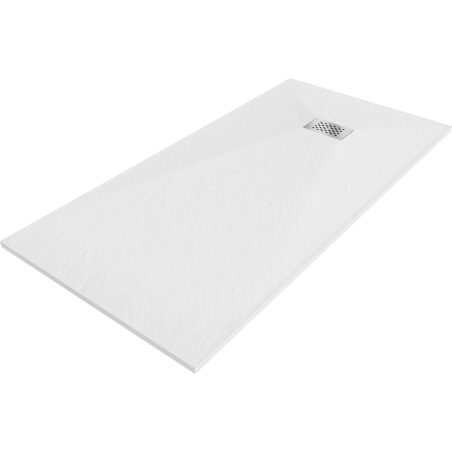 Mexen Hugo rechteckige Duschwanne SMC 170 x 80 cm, weiß, Abdeckung Inox - 42108017-X