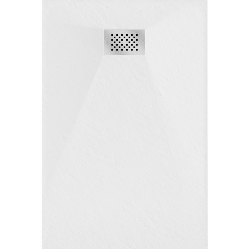 Mexen Hugo rechteckige Duschwanne SMC 120 x 90 cm, weiß, Abdeckung aus Inox - 42109012-X