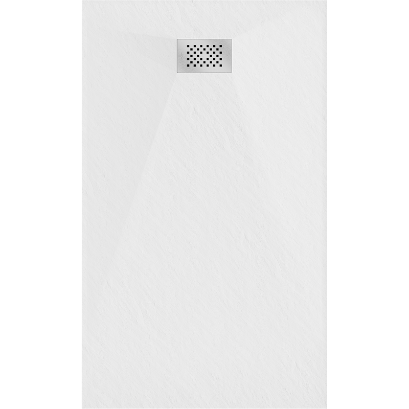 Mexen Hugo rechteckige Duschwanne SMC 150 x 90 cm, weiß, Abdeckung Inox - 42109015-X