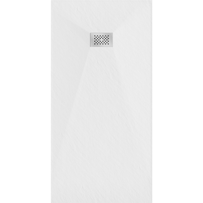 Mexen Hugo Rechteckige Duschwanne SMC 170 x 90 cm, weiß, Abdeckung aus Inox - 42109017-X