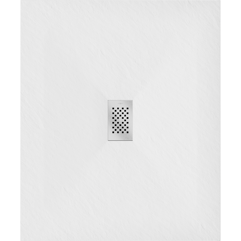 Mexen Hugo rechteckige Duschwanne SMC 110 x 100 cm, weiß, Abdeckung Inox - 42101011-X