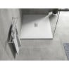 Mexen Hugo rechteckige Duschwanne SMC 120 x 100 cm, weiß, Abdeckung Inox - 42101012-X