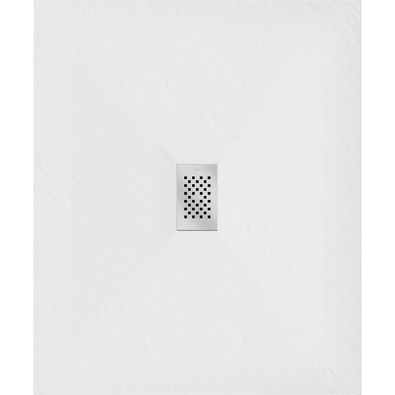 Mexen Hugo rechteckige Duschwanne SMC 120 x 100 cm, weiß, Abdeckung Inox - 42101012-X