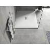 Mexen Hugo rechteckige Duschwanne SMC 140 x 100 cm, weiß, Abdeckung inox - 42101014-X