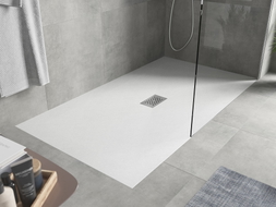 Mexen Hugo rechteckige Duschwanne SMC 200 x 100 cm, weiß, Abdeckung Inox - 42101020-X