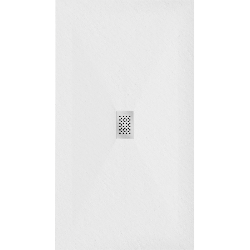 Mexen Hugo rechteckige Duschwanne SMC 160 x 100 cm, weiß, Abdeckung Inox - 42101016-X