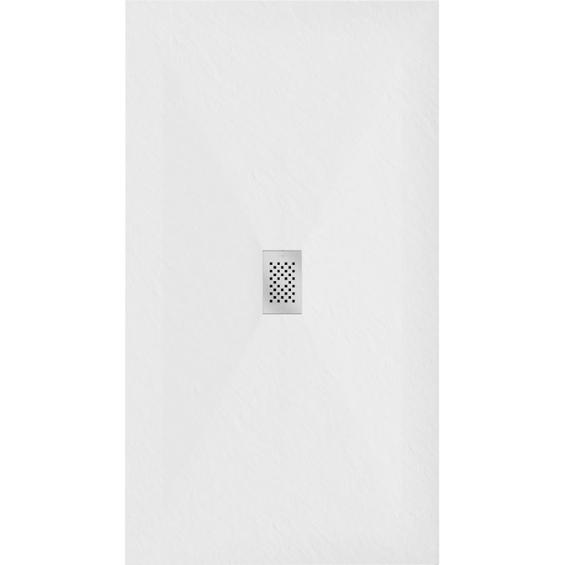 Mexen Hugo rechteckige Duschwanne SMC 180 x 100 cm, weiß, Abdeckung Inox - 42101018-X