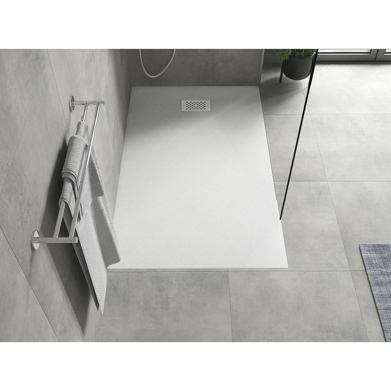 Mexen Hugo rechteckige Duschwanne SMC 140 x 80 cm, weiß, weiße Abdeckung - 42108014-W