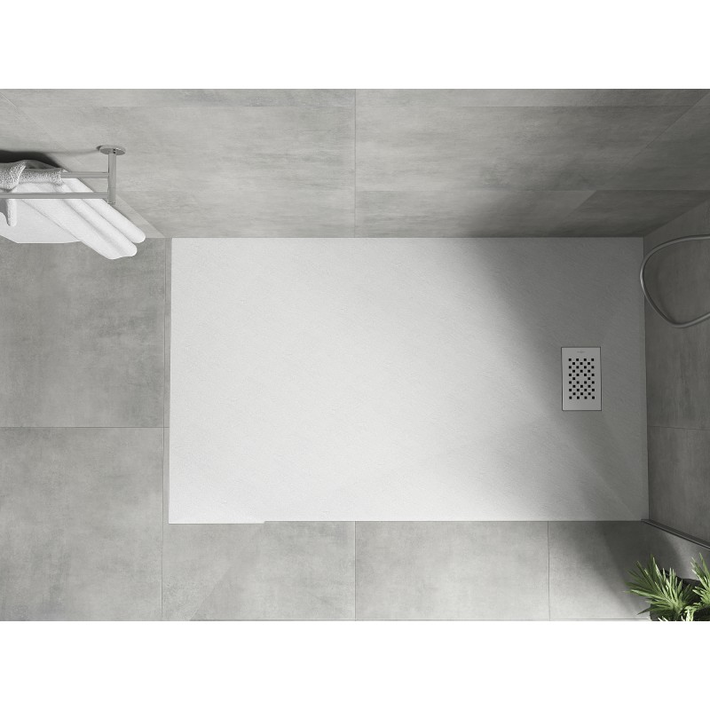 Mexen Hugo rechteckige Duschwanne SMC 140 x 80 cm, weiß, weiße Abdeckung - 42108014-W