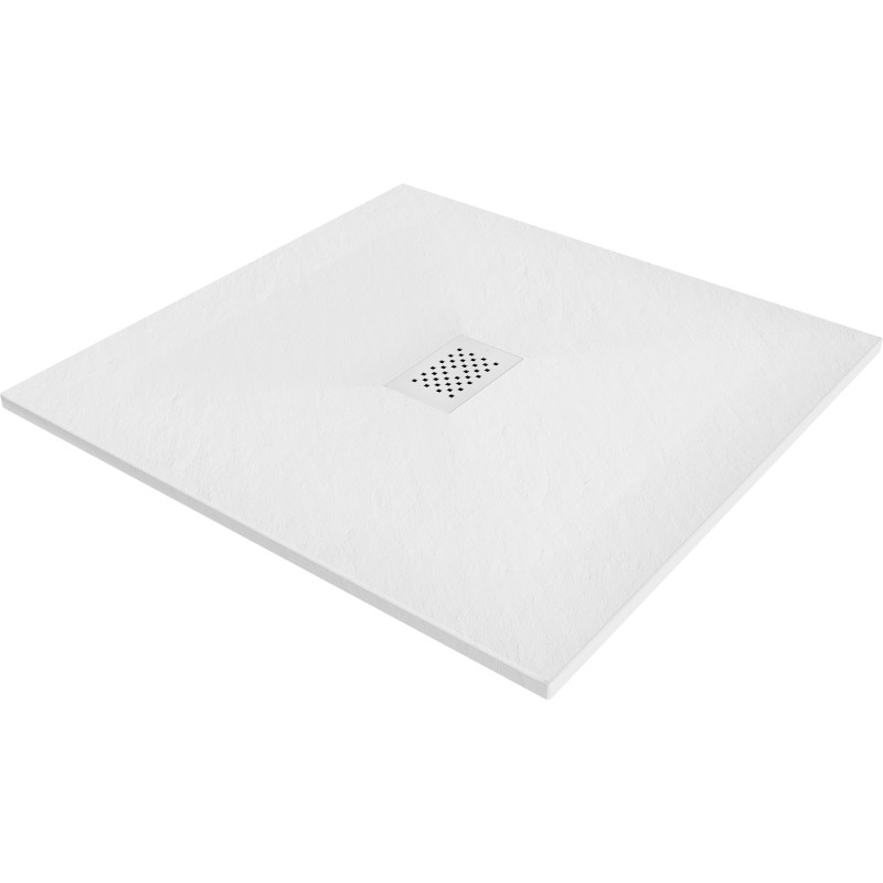 Mexen Hugo Quadratische SMC-Duschwanne 100 x 100 cm, weiß, weiße Abdeckung - 42101010-W
