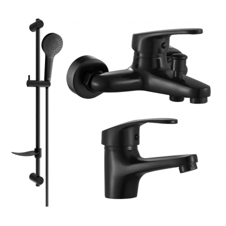 Mexen Erica DF05 Badewannenset, schwarz - 746403DF05-70