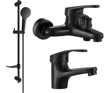 Mexen Erica DF05 Badewannenset, schwarz - 746403DF05-70
