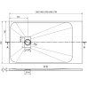 Mexen Hugo rechteckige Duschwanne SMC 130 x 70 cm, weiß, goldene Abdeckung - 42107013-G