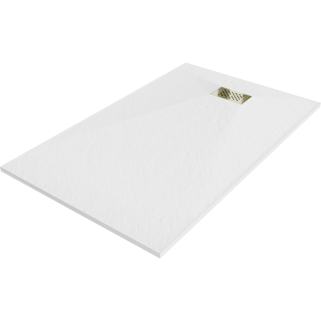 Mexen Hugo rechteckige Duschwanne SMC 150 x 70 cm, weiß, goldene Verkleidung - 42107015-G