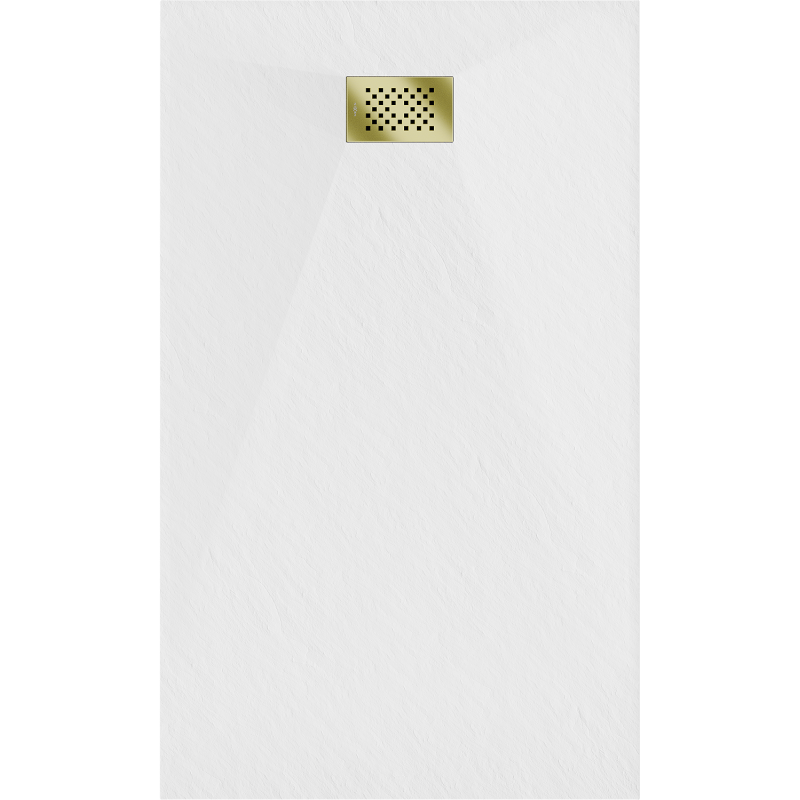 Mexen Hugo rechteckige Duschwanne SMC 150 x 70 cm, weiß, goldene Verkleidung - 42107015-G