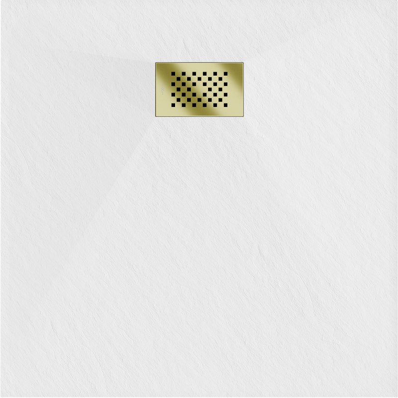 Mexen Hugo quadratische Duschwanne SMC 80 x 80 cm, weiß, goldene Abdeckung - 42108080-G