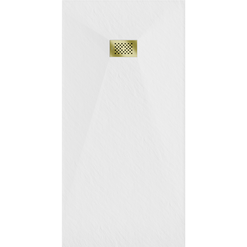 Mexen Hugo rechteckige Duschwanne SMC 170 x 80 cm, weiß, goldene Abdeckung - 42108017-G