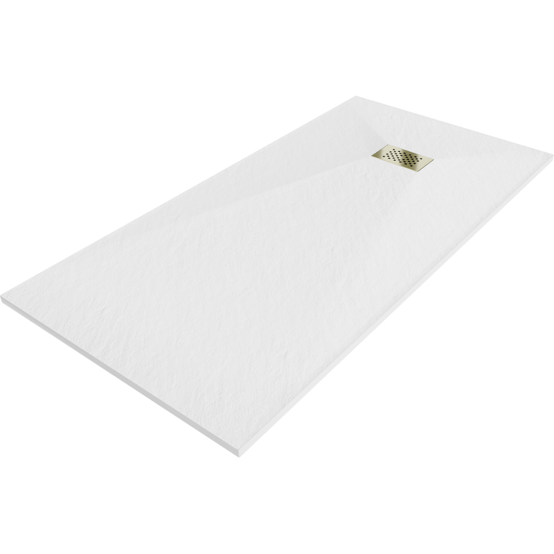 Mexen Hugo rechteckige Duschwanne SMC 170 x 80 cm, weiß, goldene Abdeckung - 42108017-G