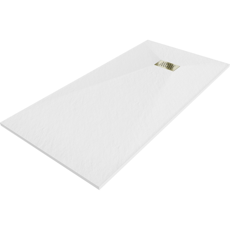 Mexen Hugo Rechteckige SMC-Duschwanne 170 x 80 cm, weiß, goldene Abdeckung - 42108017-G