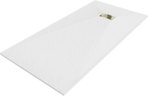 Mexen Hugo rechteckige Duschwanne SMC 170 x 80 cm, weiß, goldene Abdeckung - 42108017-G