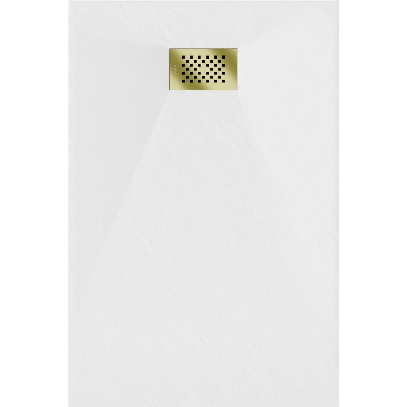 Mexen Hugo SMC-Rechteck-Duschwanne 120 x 90 cm, weiß, mit goldener Abdeckung - 42109012-G
