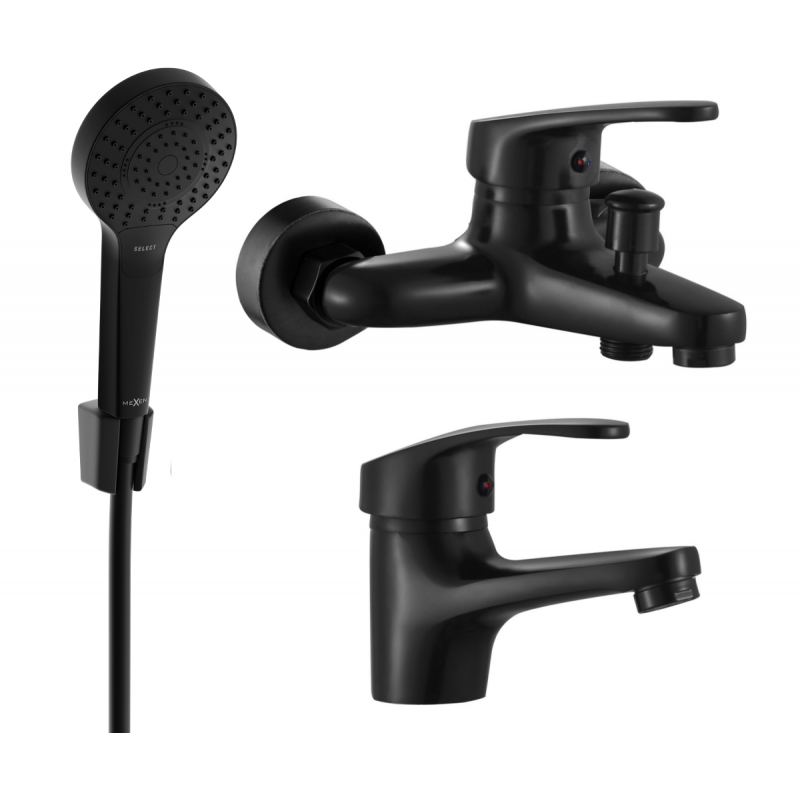 Mexen Erica R05 Badewannen-Set, schwarz - 746403R05-70