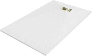 Mexen Hugo rechteckige Duschwanne SMC 150 x 90 cm, weiß, goldene Abdeckung - 42109015-G