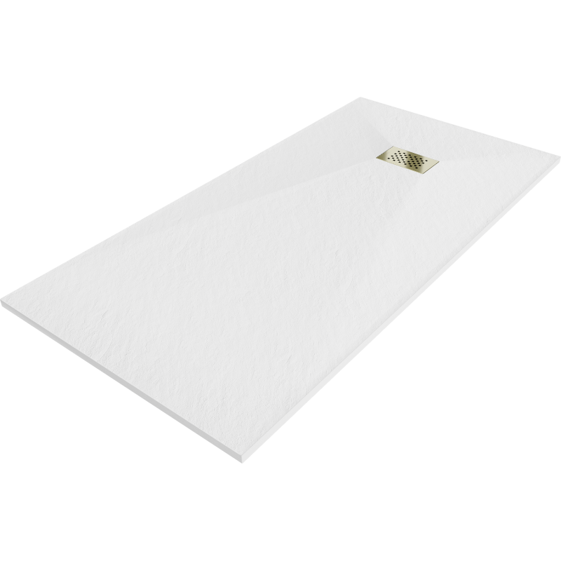 Mexen Hugo rechteckige SMC-Duschwanne 170 x 90 cm, weiß, Goldene Abdeckung - 42109017-G