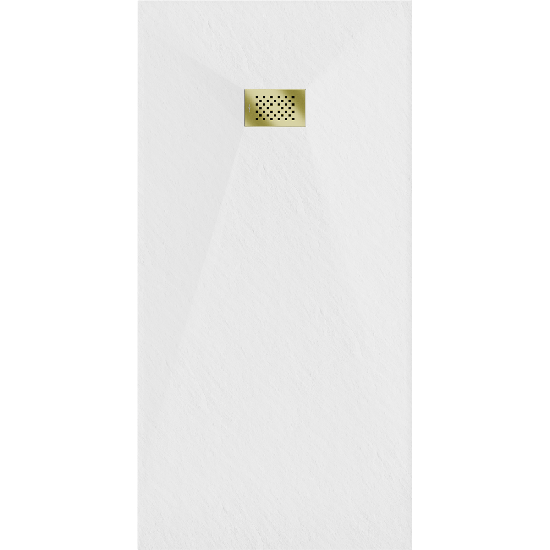 Mexen Hugo rechteckige Duschwanne SMC 180 x 90 cm, weiß, goldene Abdeckung - 42109018-G