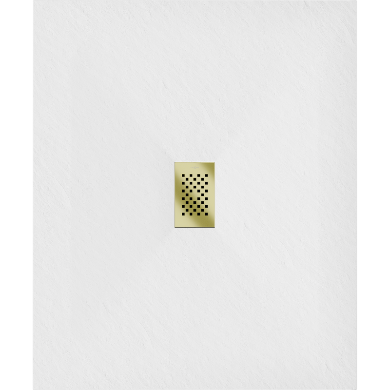 Mexen Hugo rechteckige Duschwanne SMC 110 x 100 cm, weiß, goldene Abdeckung - 42101011-G