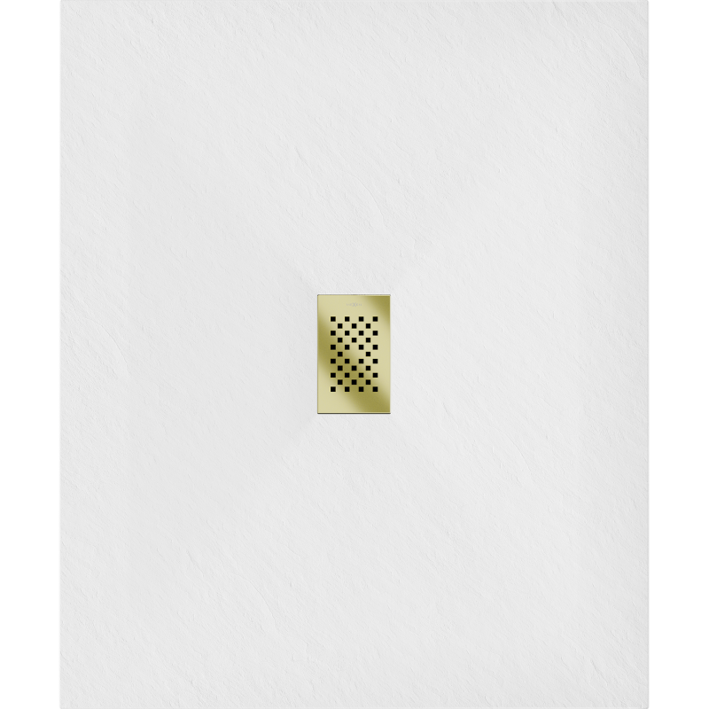 Mexen Hugo rechteckige Duschwanne SMC 140 x 100 cm, weiß, Abdeckung gold - 42101014-G