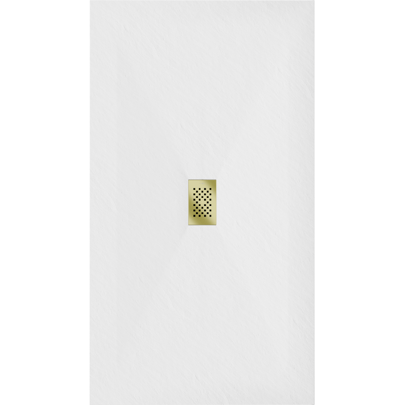 Mexen Hugo rechteckige Duschwanne SMC 180 x 100 cm, weiß, Abdeckung gold - 42101018-G