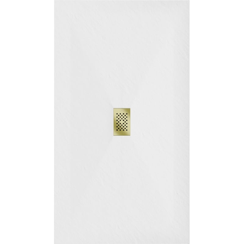 Mexen Hugo rechteckige Duschwanne SMC 200 x 100 cm, weiß, Abdeckung gold - 42101020-G