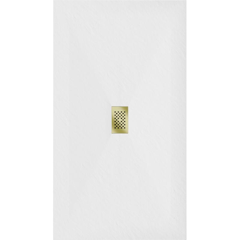 Mexen Hugo rechteckige Duschwanne SMC 200 x 100 cm, weiß, goldene Abdeckung - 42101020-G