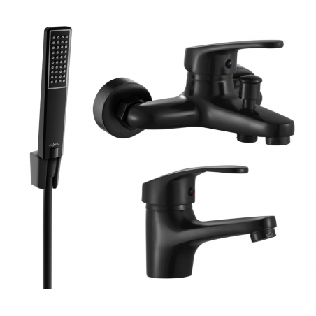Mexen Erica R72 Badewannen-Set, schwarz - 746403R72-70