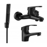 Mexen Erica R72 Badewannen-Set, schwarz - 746403R72-70