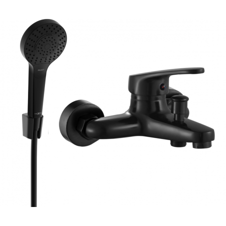 Mexen Erica R05 Badewannenarmatur mit Duschset, schwarz - 74643R05-70