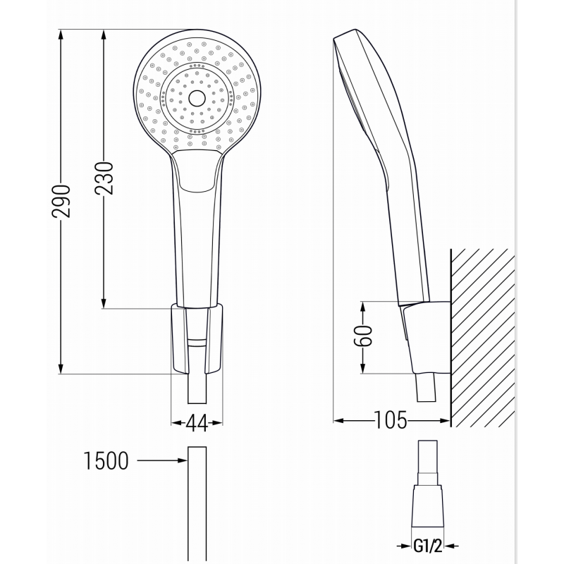 Mexen Erica R72 Badewannenarmatur mit Duschset, Chrom - 74643R72-00