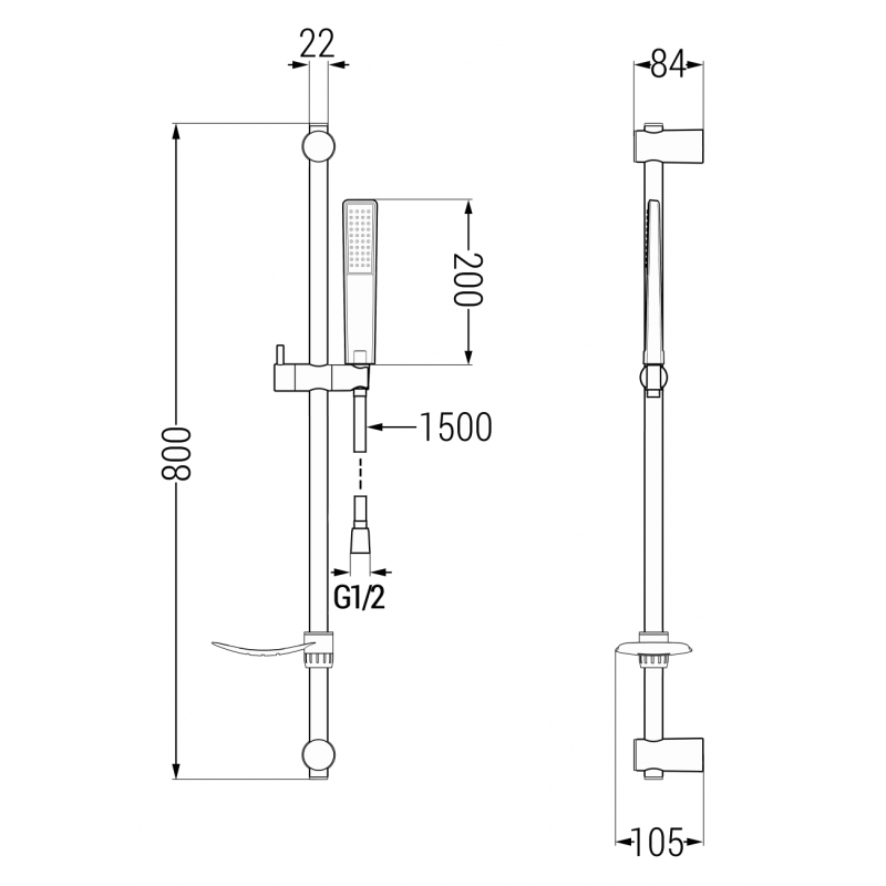 Mexen Fabia DF72 Badewannen-Set, Chrom - 746503DF72-00