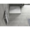 Mexen Hugo quadratische Duschwanne SMC 80 x 80 cm, weiß, Abdeckung aus Inox - 42108080-X