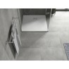 Mexen Hugo Quadratische Duschwanne SMC 80 x 80 cm, weiß, Abdeckung Inox - 42108080-X
